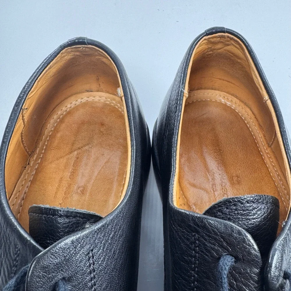 Sandro Moscolo Mens Black Leather Anatomic Gel Apron Toe Derby Shoes 11 D